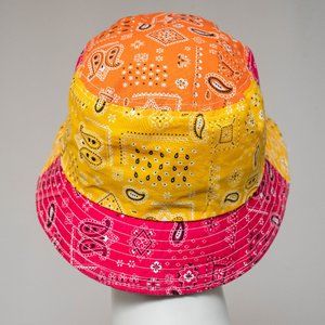 Reversible Paisley Print Linen Hat Summer Hat for Shade Multi Colored Festive